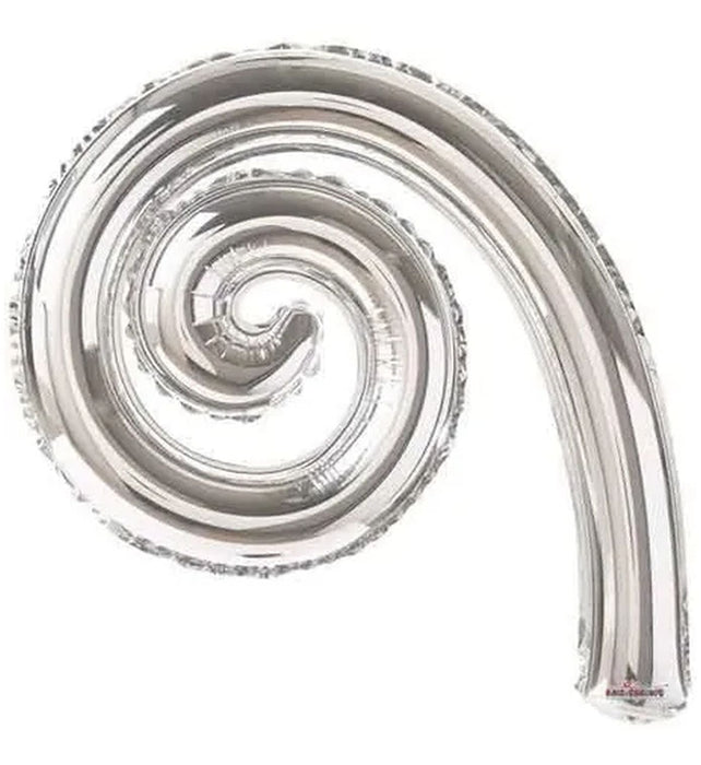 Globo Kurly Espiral Plateado 14" Kaleidoskope