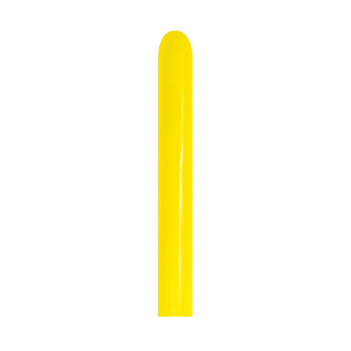 Globo Amarillo Neon Tubito 260 X 50 Unidades Sempertex