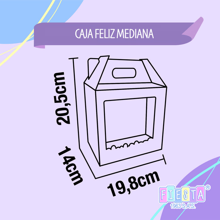 Caja Feliz Mediana Negra x 1 unidad