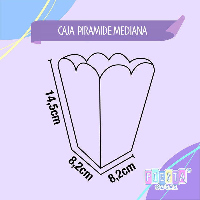 Caja Piramide Mediana Feliz Cumpleaños x 1 Unidad