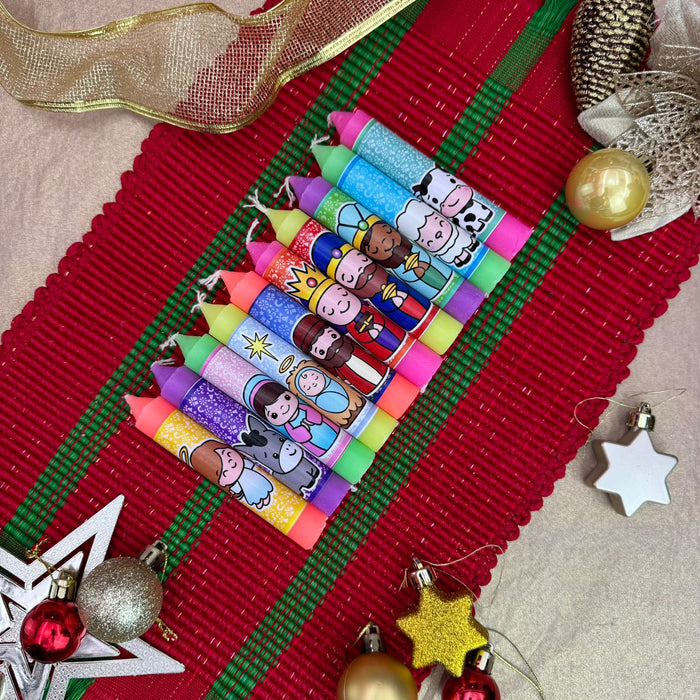 Velitas Pesebre Neon Referencia 3 x 10 Unidades
