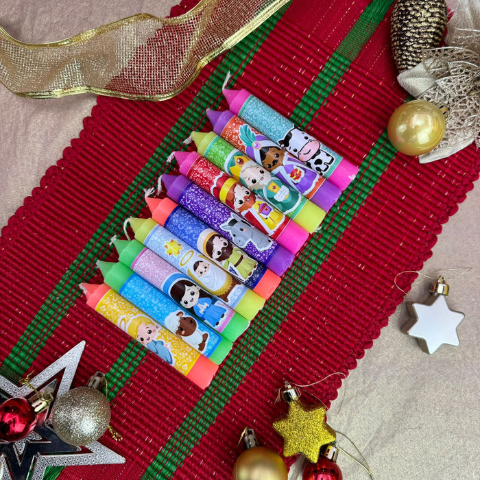 Velitas Pesebre Neon Referencia 4 x 10 Unidades