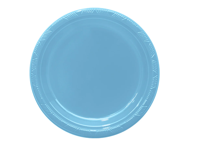 Plato Deluxe Grande Azul Pastel 22 cm  x 10 Unidades Sempertex