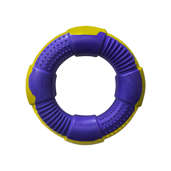 Juguete Aro Mediano Violeta/Amarillo Para Macotas x 1 Unidad