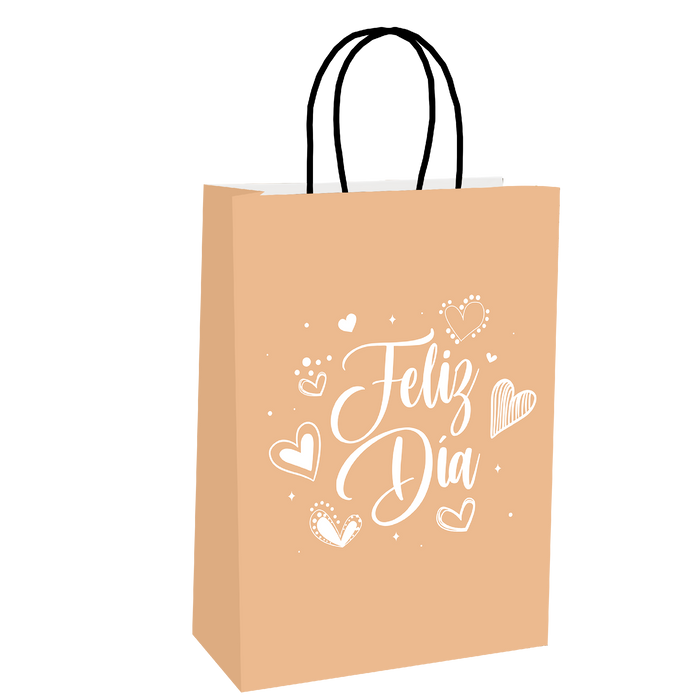 Bolsa Regalo Pequeña Feliz Dia Durazno x 1 Unidad