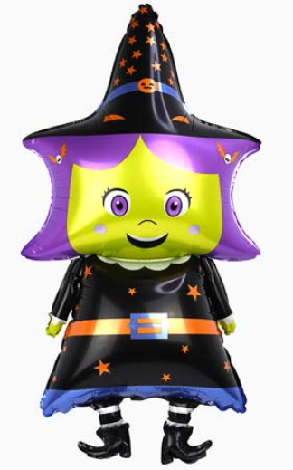 Globo Metalizado Halloween Brujita Feliz 20” X 1 Unidad