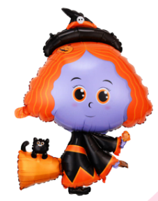 Globo Metalizado Halloween Brujita Voladora 24” X 1 Unidad