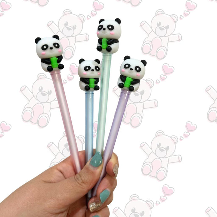 Boligrafo Punta Fina 0.5 MM Borrable Oso Panda Verde Plata X 1