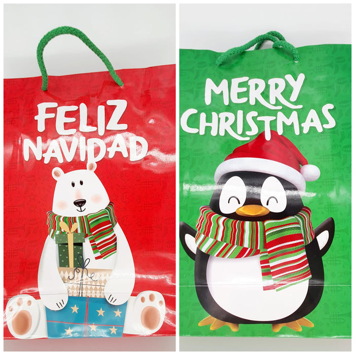 Bolsa de Regalo Doble Cara Papa Noel - Pingüino x 1