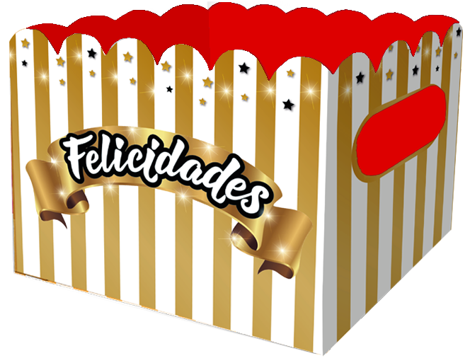 Caja Ancheta Grande Felicidades Rayas x 1 unidad