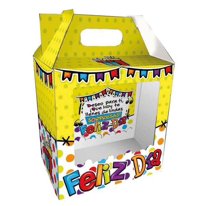 Caja Feliz Mediana Feliz Dia Amarilla x 1 unidad