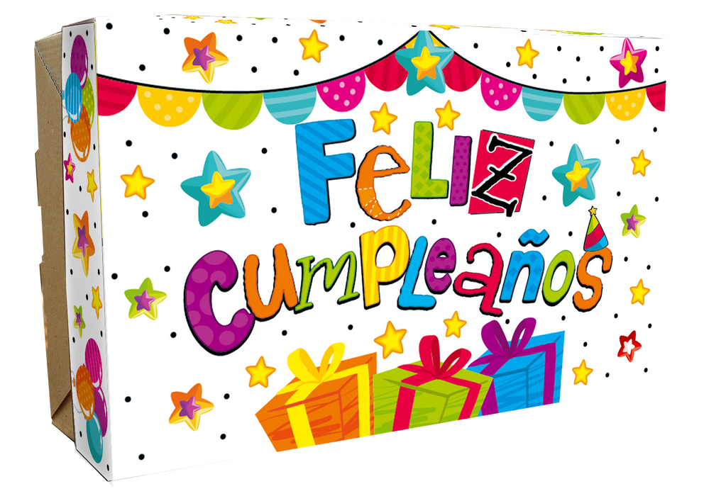 Caja Obsequio Grande Feliz Cumpleaños Feston x 1 Unidad