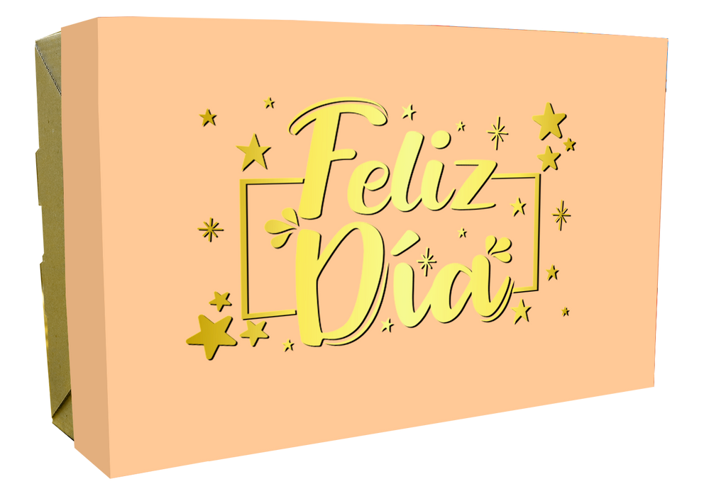 Caja Obsequio Grande Premium Feliz Dia Durazno x 1 Unidad