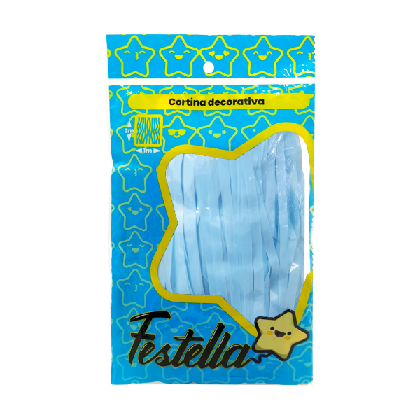 Cortina de Fiesta Lisa 2m x 1m Azul Pastel Festella