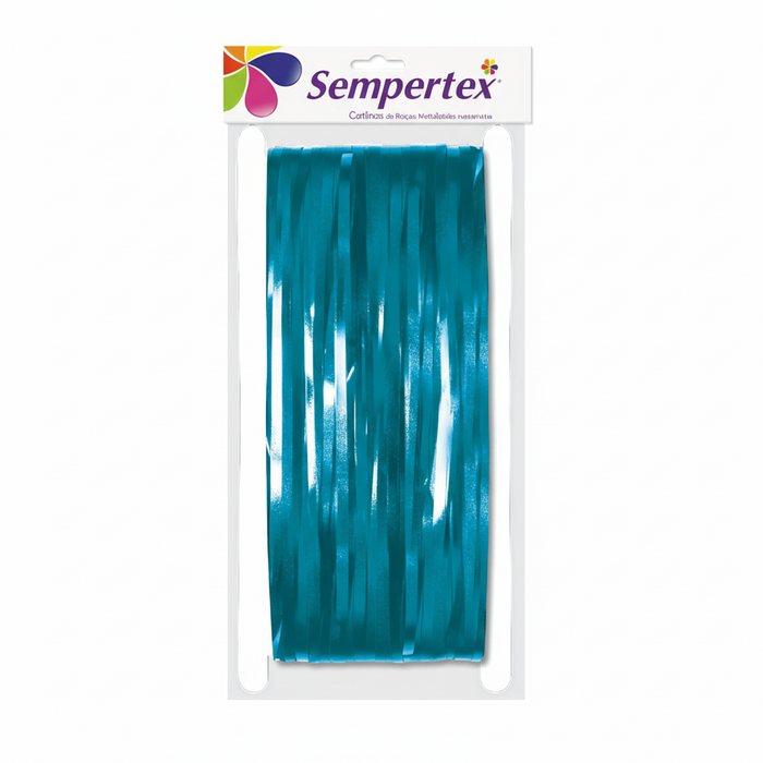 Cortina De Fiesta Metálica Azul 2 MT X 1MT Sempertex