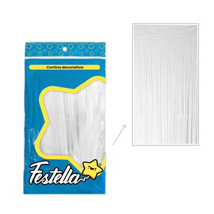 Cortina de Fiesta Lisa 2m x 1m Blanca Festella