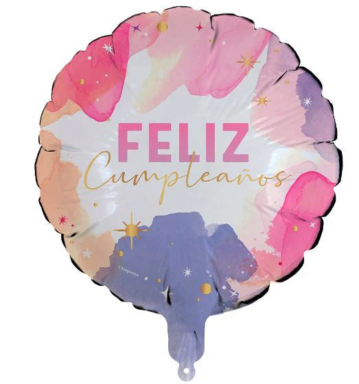 Globo Foil Feliz Cumpleaños Acuarela 18" x 1 Unidad Sempertex