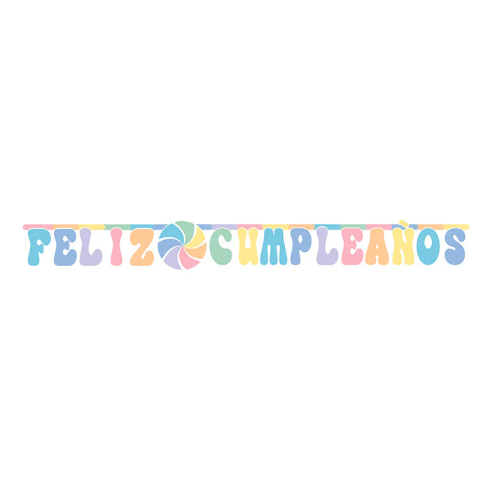 Cartel de Letras Feliz Cumpleaños Candy x 1 Unidad Sempertex