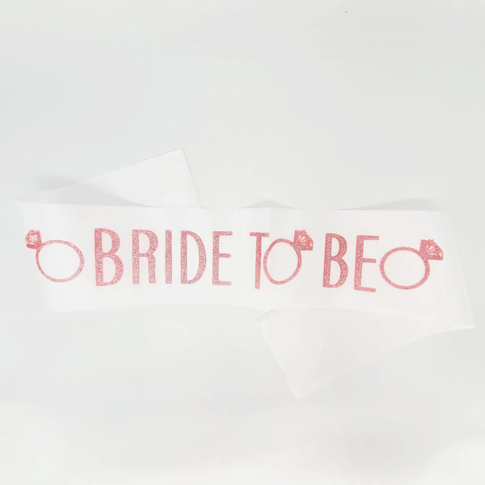 Cinta Bride To Be Blanca Rosada X Unidad