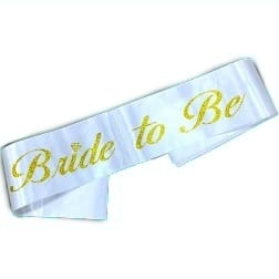 Cinta Bride to be Blanca Dorada X Unidad