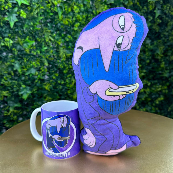 Combo Cojin Mediano De Aburrimiento Intensamente + Mug x 1 Unidad