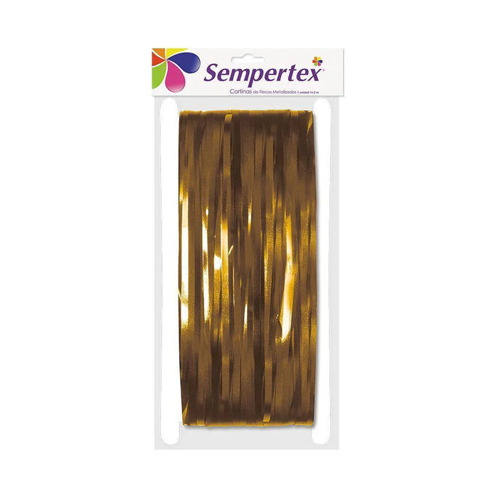 Cortina De Fiesta Metálica Dorada 2 MT X 1MT Sempertex