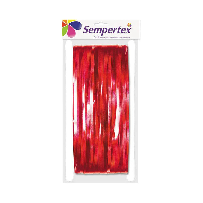 Cortina De Fiesta Metálica Rojo 2 MT X 1MT Sempertex