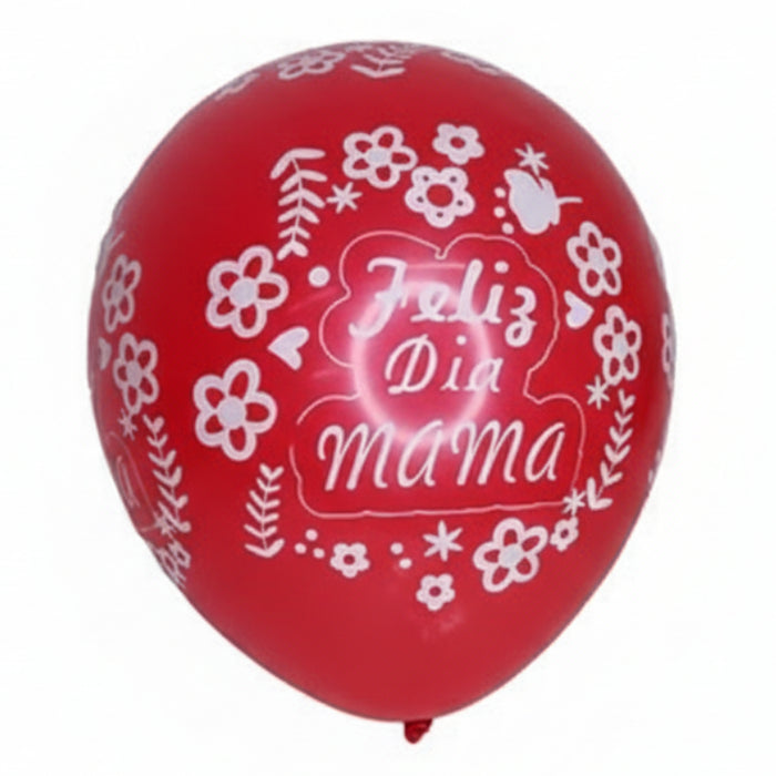 Globos Feliz Dia Mama Flores R12 x 12 Globos