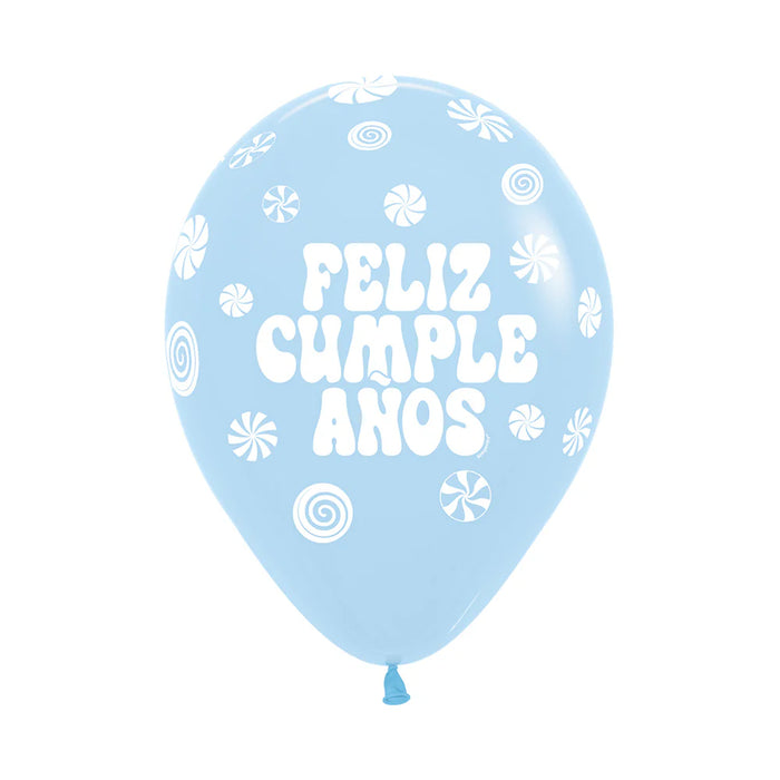 Globos Infinity Pastel Mate Surtido Feliz Cumpleaños Candy R12 x 50 Unidades Sempertex