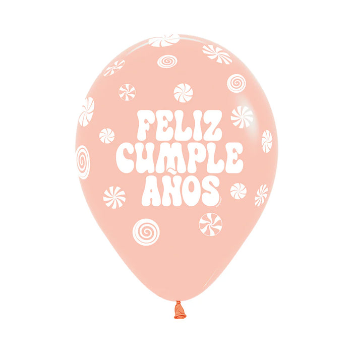 Globos Infinity Pastel Mate Surtido Feliz Cumpleaños Candy R12 x 50 Unidades Sempertex