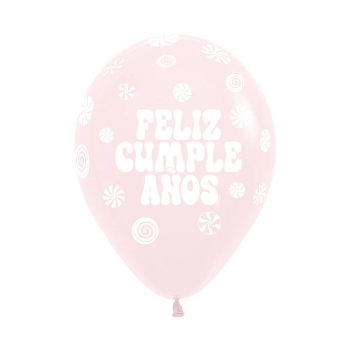 Globos Infinity Pastel Mate Surtido Feliz Cumpleaños Candy R12 x 50 Unidades Sempertex