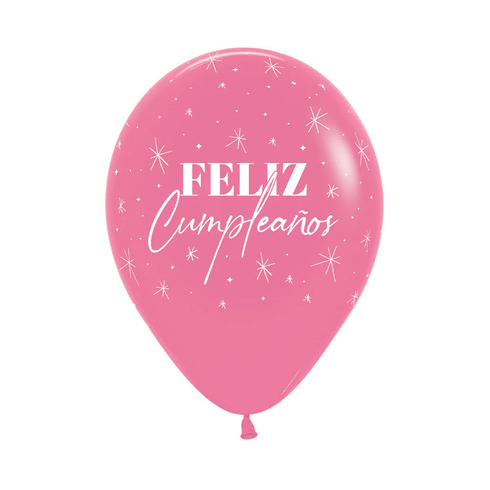 Globo Infinity Feliz Cumpleaños Chispas Rosa Fashion R12 x 12 Unidades Sempertex