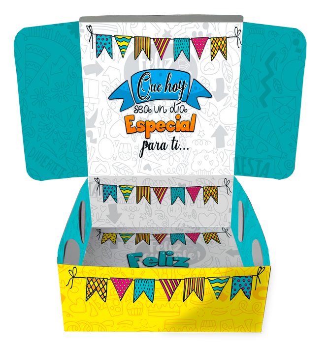 Caja Fantasia Mediana Feliz Cumpleaños CupCake x 1 Unidad