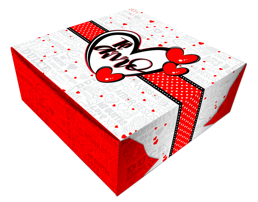 Caja Fantasia Mediana Te Amo Corazon x 1 Unidad