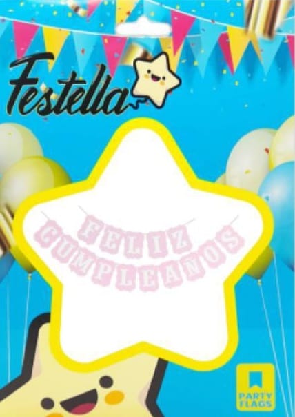 Feston Feliz Cumpleaños Rosado Pastel