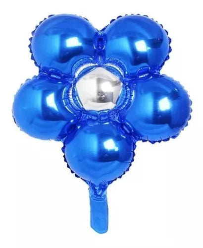Globo Metalizado Flor Margarita 18" Azul Rey