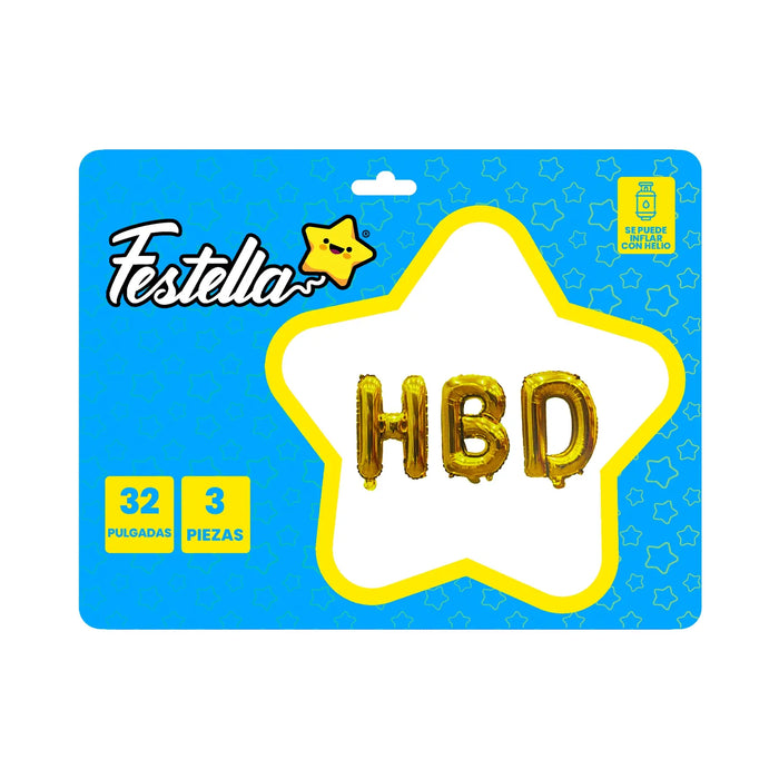 Globo HBD 32" Festella Dorado