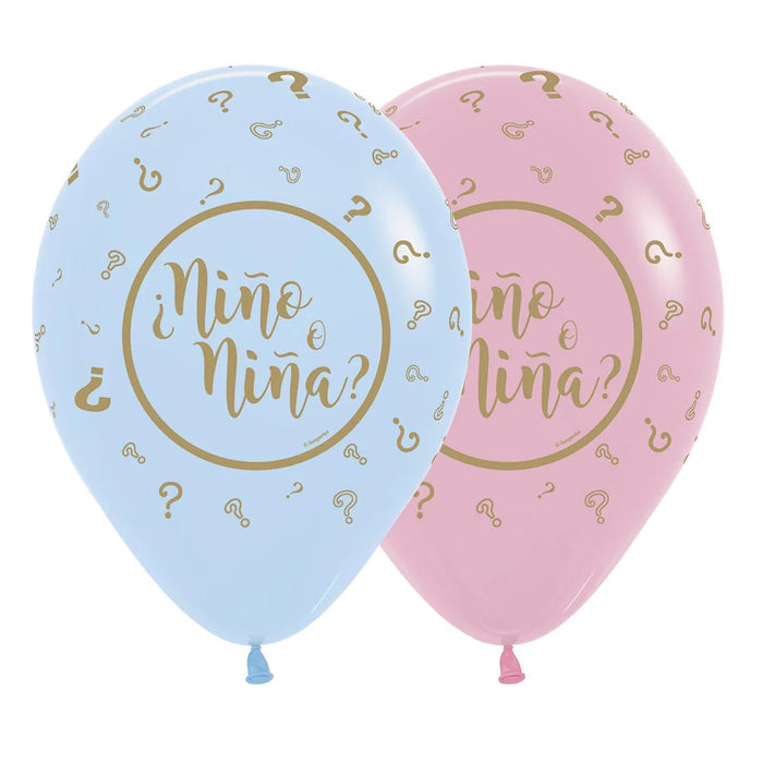 Globo impreso NIÑO o NIÑA Fashion Y pastel Mate Surtido R12 x 12 Unidades Sempertex