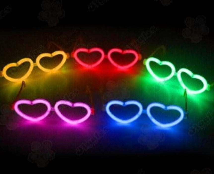 Gafas de Fiesta Fluorescente Corazon Neon Naranja X Unidad