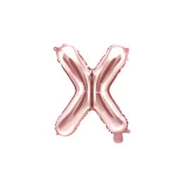Globo Letra X Dorado Rosa 16"