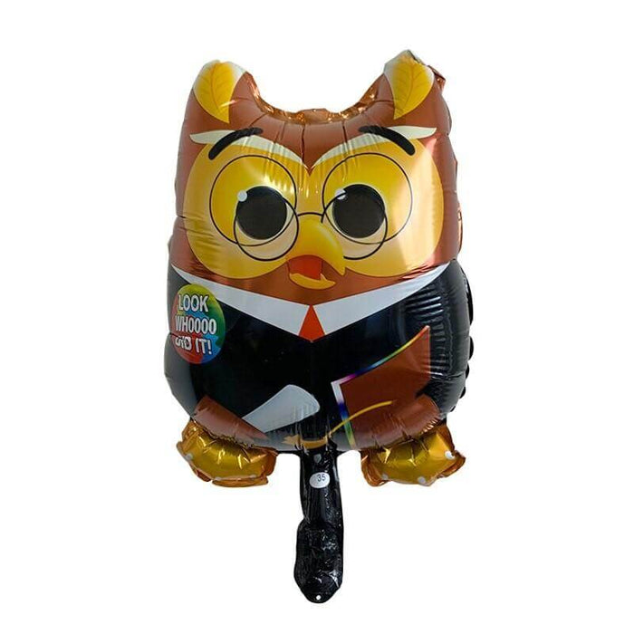 Globo Metalizado Buho Graduado 14" X Unidad