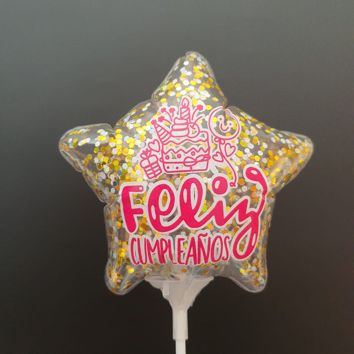 Globo Burbuja Estrella Mensaje 6" X Unidad Ref. 5