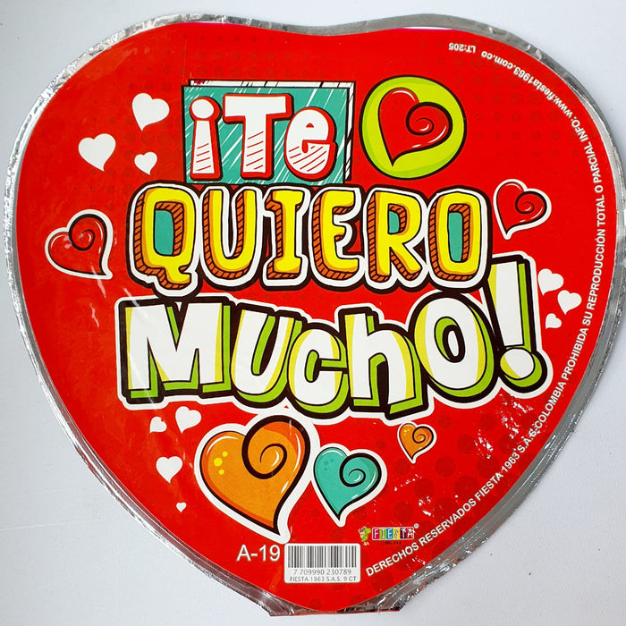 Globo Metalizado Corazon Mensaje  10" X Unidad Ref. 4
