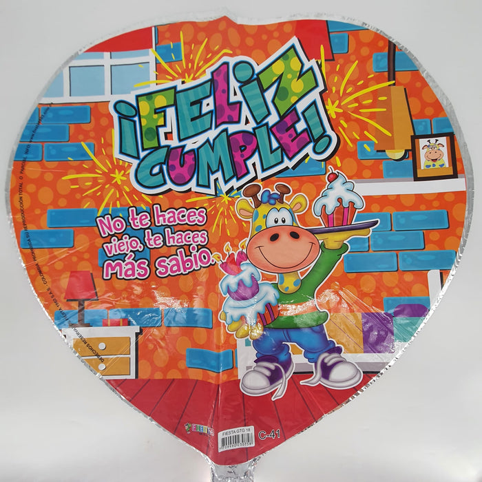 Globo Metalizado Corazon Mensaje  18" X Unidad Ref. 4
