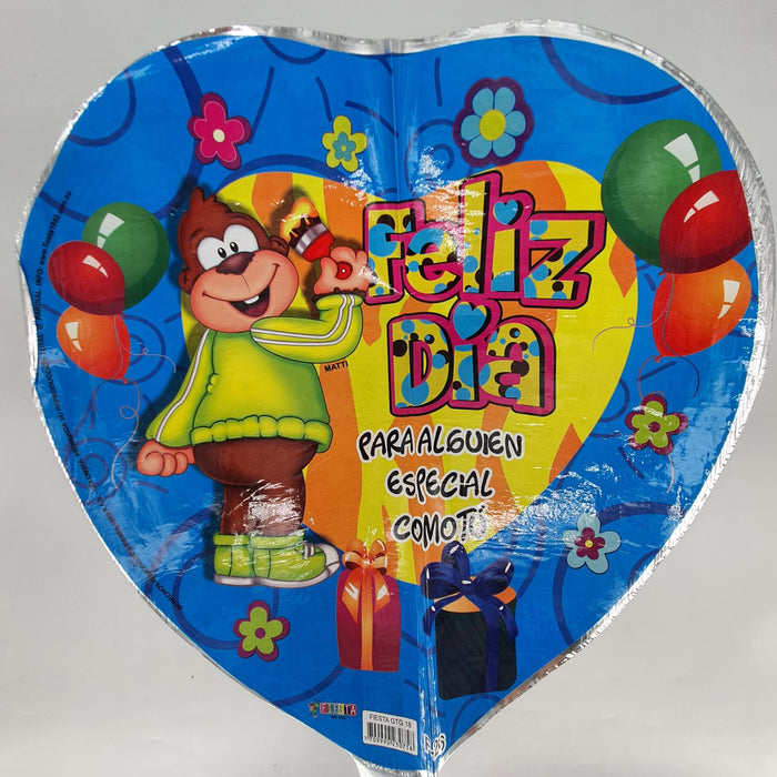 Globo Metalizado Corazon Mensaje  18" X Unidad Ref. 6