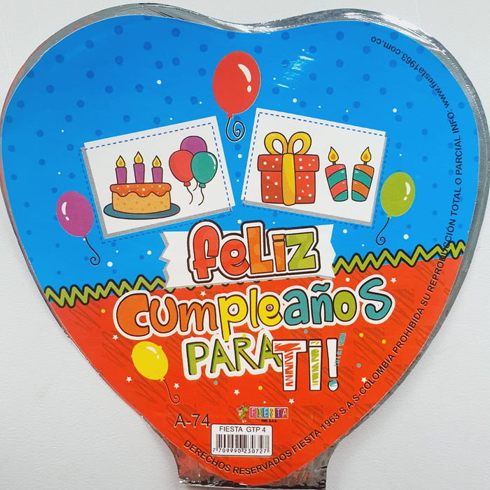 Globo Metalizado Corazon Mensaje  4" X Unidad Ref. 2