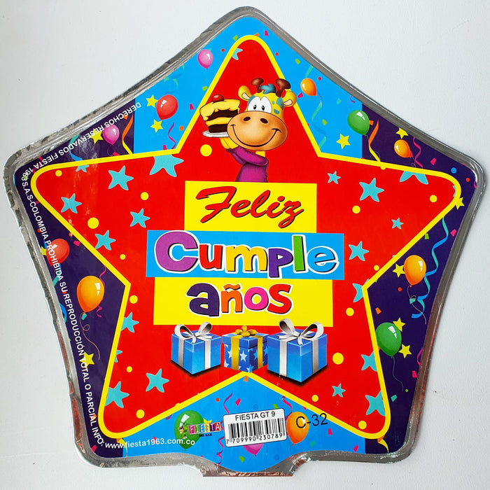 Globo Metalizado Estrella Mensaje 10" X Unidad Ref. 5