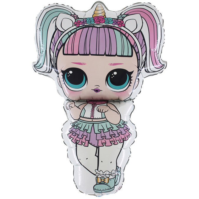 Globo Metalizado Muñeca LOL Unicornio 26"