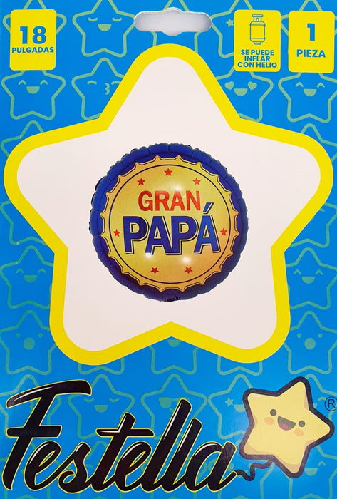 Globo Metalizado Redondo Gran Papa 18" Festella