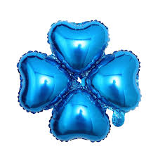 Globo Metalizado Trebol Azul 18" X Unidad